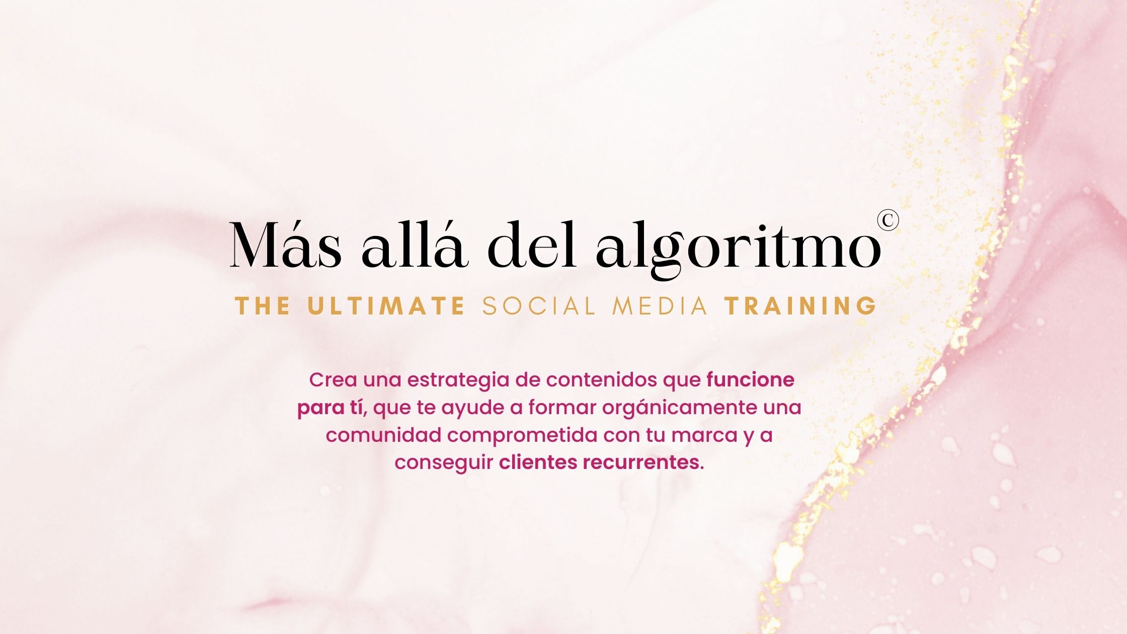 Mas allá del Algoritmo. The Ultimate Social Media Training
